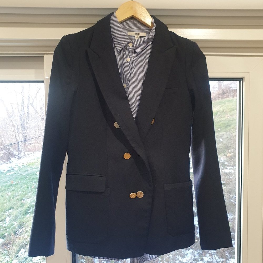 Navy Golden Button Blazer (Jacket Only)